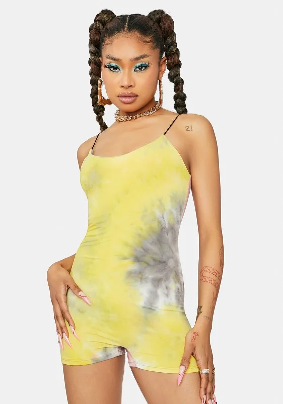 Energy Met Tie Dye Cami Strap Romper