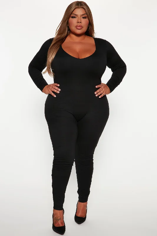 Feelin' Good Doubled Jumpsuit - Black