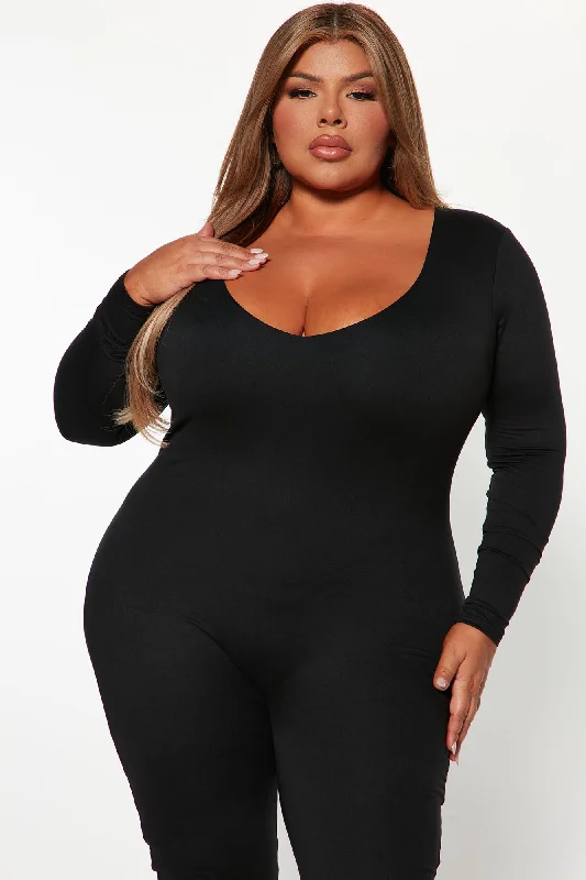 Feelin' Good Doubled Jumpsuit - Black