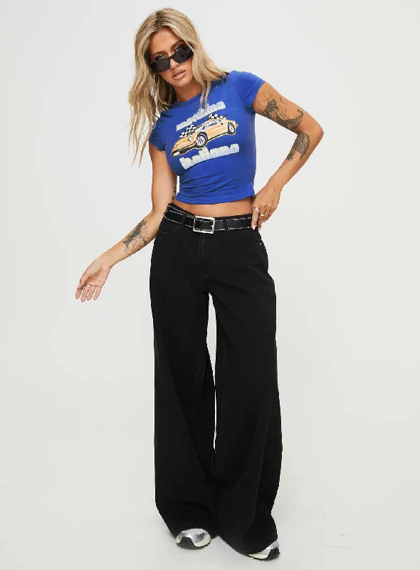 Naylor Wide Leg Jeans Washed Black Denim