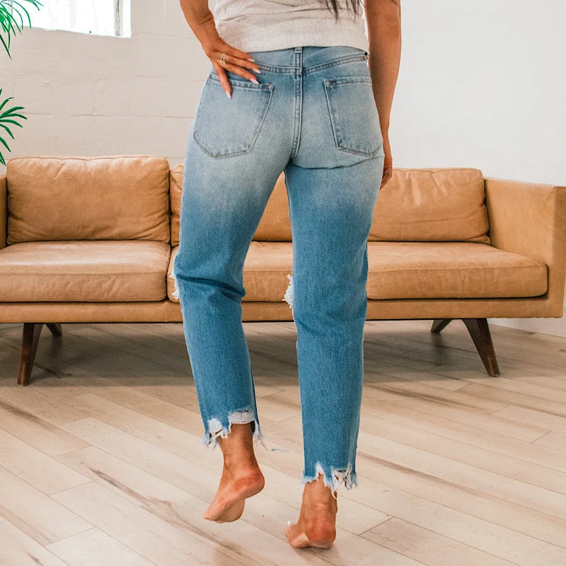 KanCan Amelia Distressed Mom Jeans