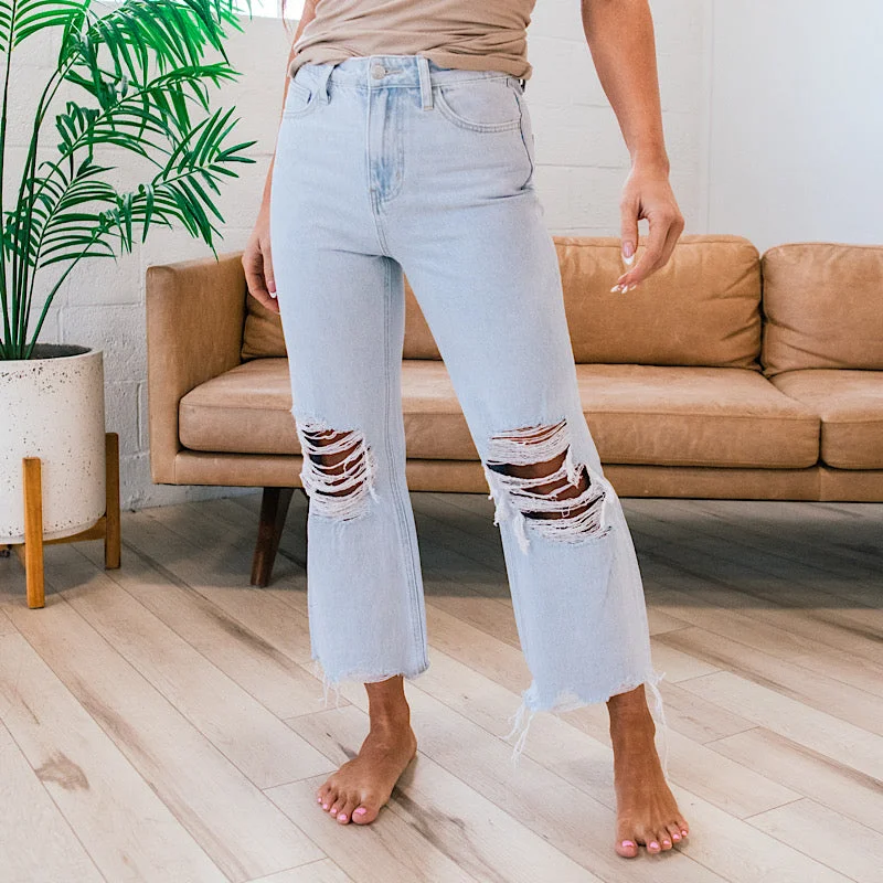 Vervet Light Denim 90's Crop Flare Jeans