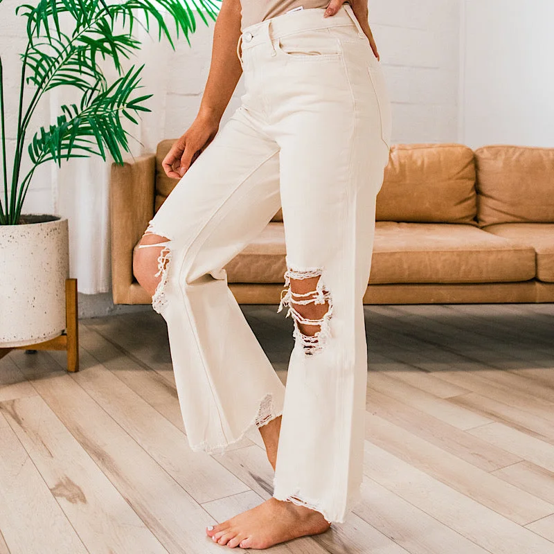 Vervet Natural 90's Crop Flare Jeans