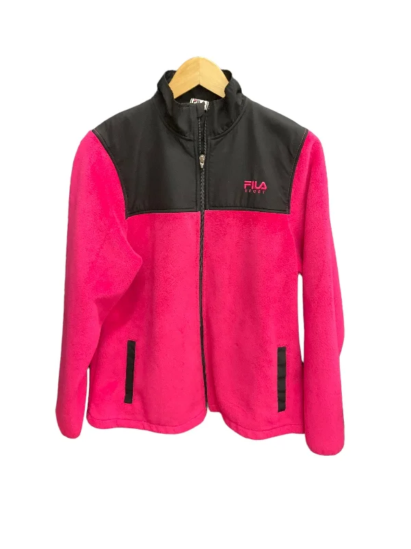 Black & Pink Athletic Jacket Fila, Size L