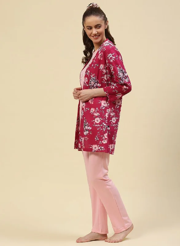 Women Pink Printed Combo Set