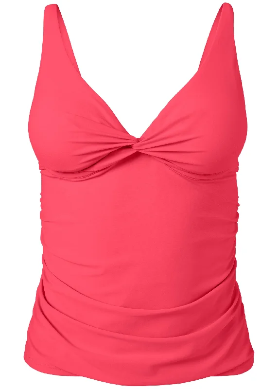 Twist Underwire Tankini Top - Sunset Pink