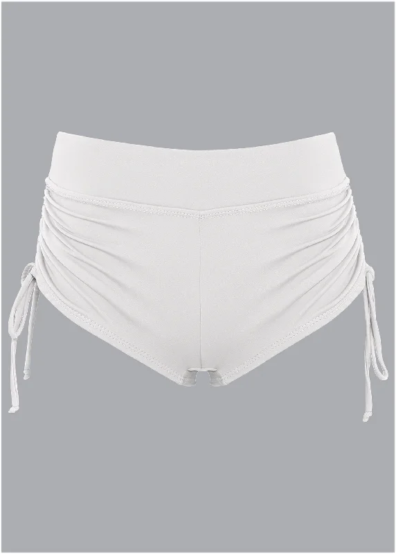 Adjustable side swim short - Pearl White