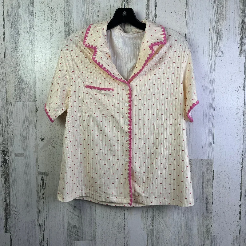 Cream Pajamas 2pc Clothes Mentor, Size L