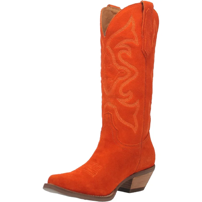 Dingo Womens Out West Cowboy Boots Leather Orange