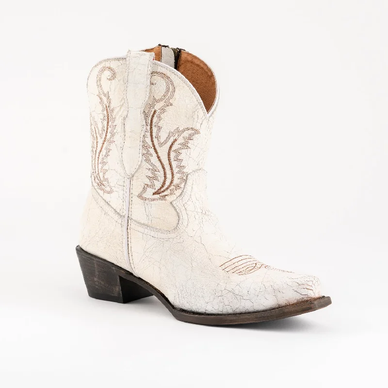 Ferrini Womens Molly R-Toe White Leather Cowboy Boots