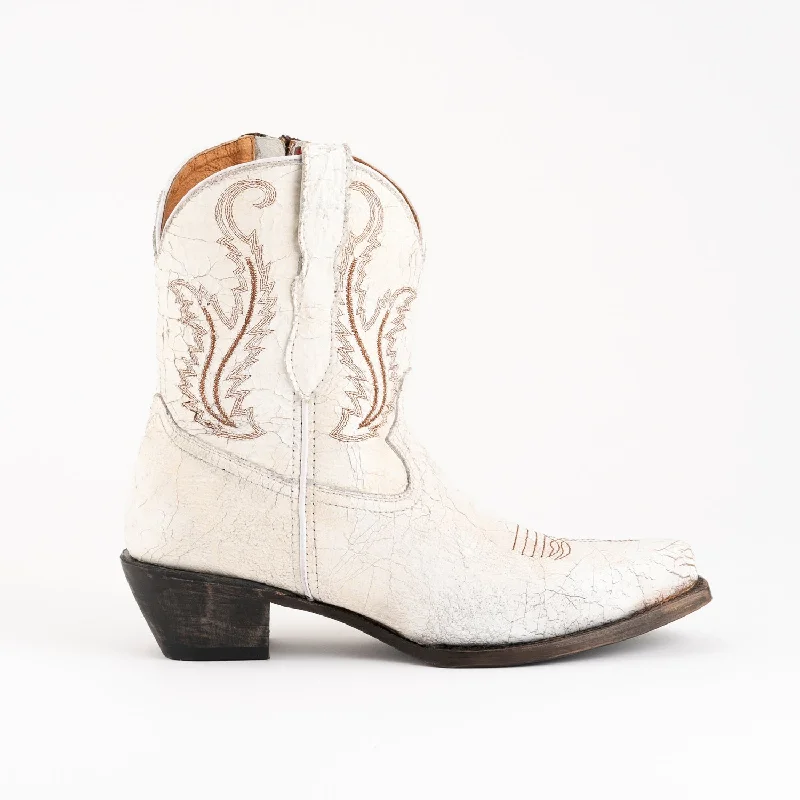 Ferrini Womens Molly R-Toe White Leather Cowboy Boots