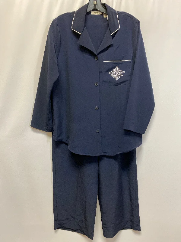 Navy Pajamas 2pc Laura Leigh Ltd, Size M