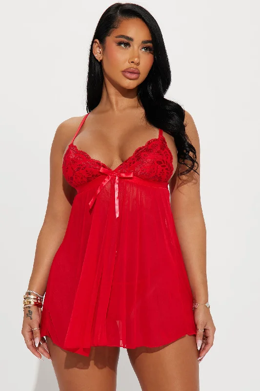 Addicted To Love Lace Babydoll - Red