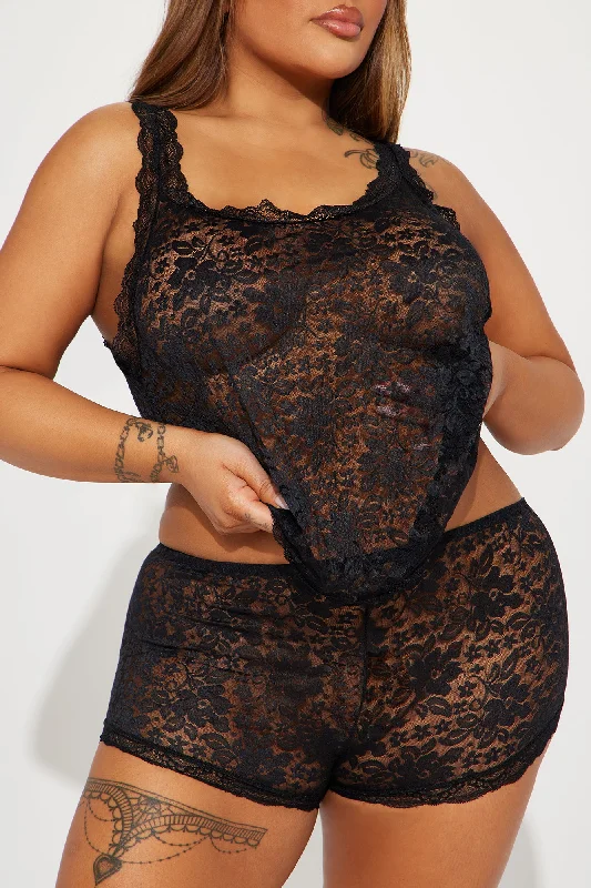 Always Be Mine Lace 2 Piece Set - Black