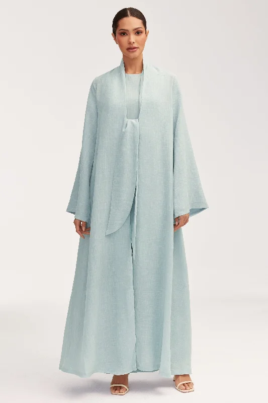 Azka Tie Front Abaya - Cucumber