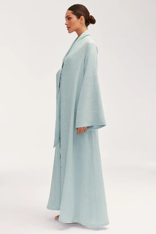 Azka Tie Front Abaya - Cucumber