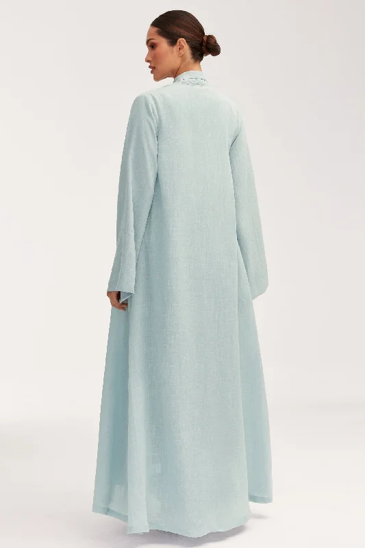 Azka Tie Front Abaya - Cucumber