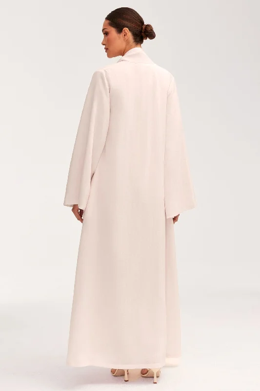 Azka Tie Front Abaya - Unbleached