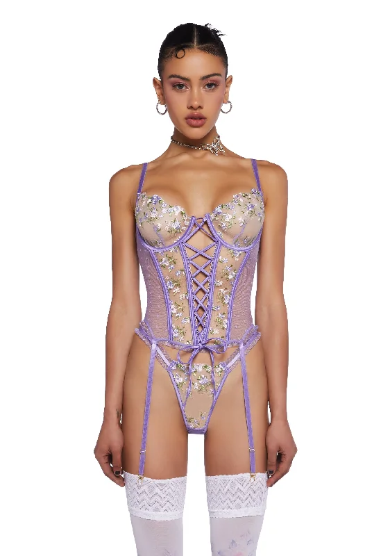 Bloom For You Lingerie Set - Lavender