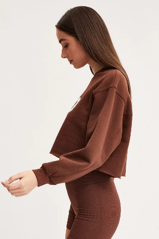 Brown Graphic Sweater