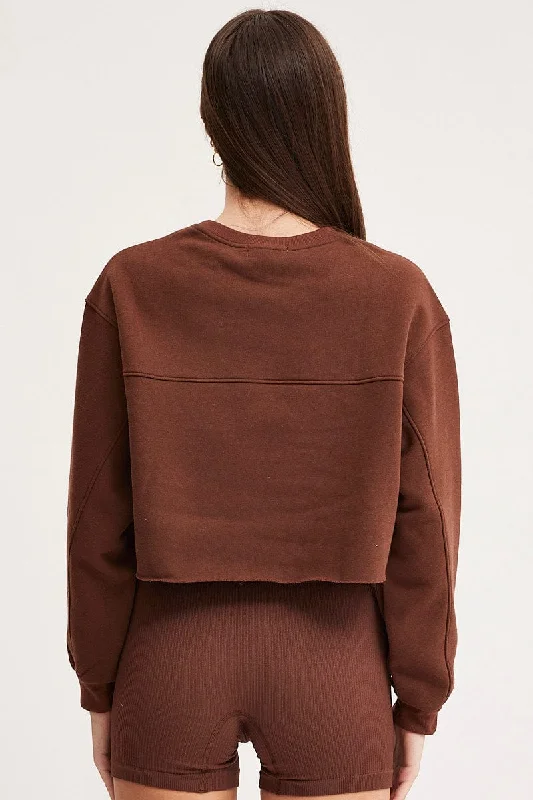 Brown Graphic Sweater