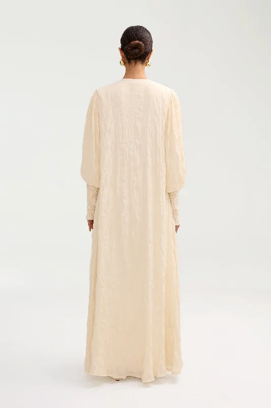 Deena Open Abaya - Coconut