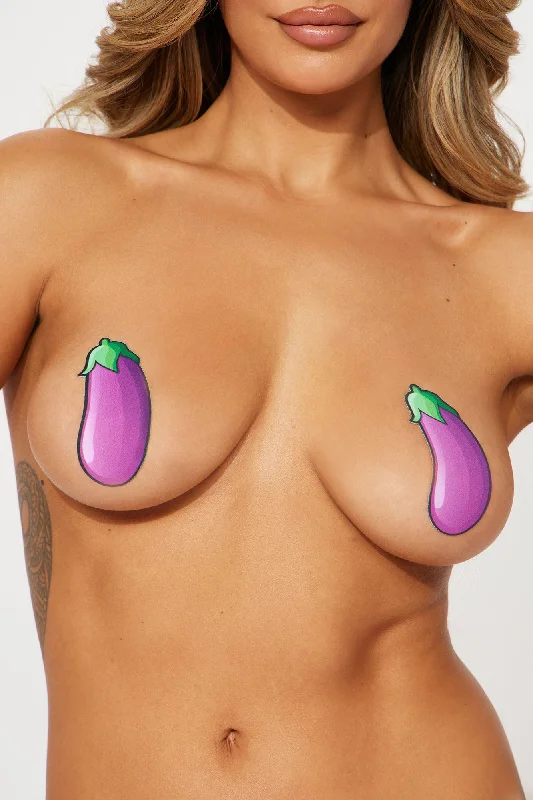 Eggplant Emoji Nipple Cover Pasties - Purple