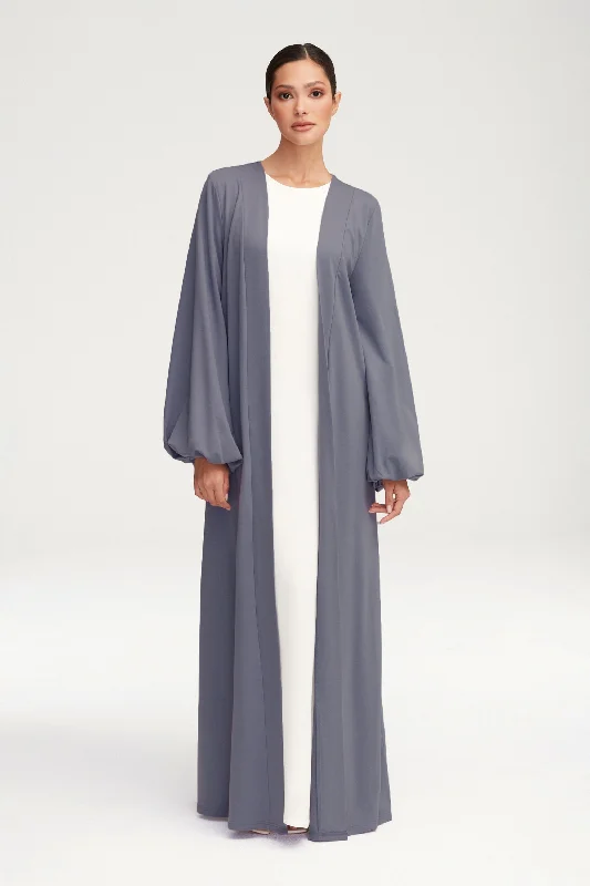 Essential Jersey Open Abaya - Denim