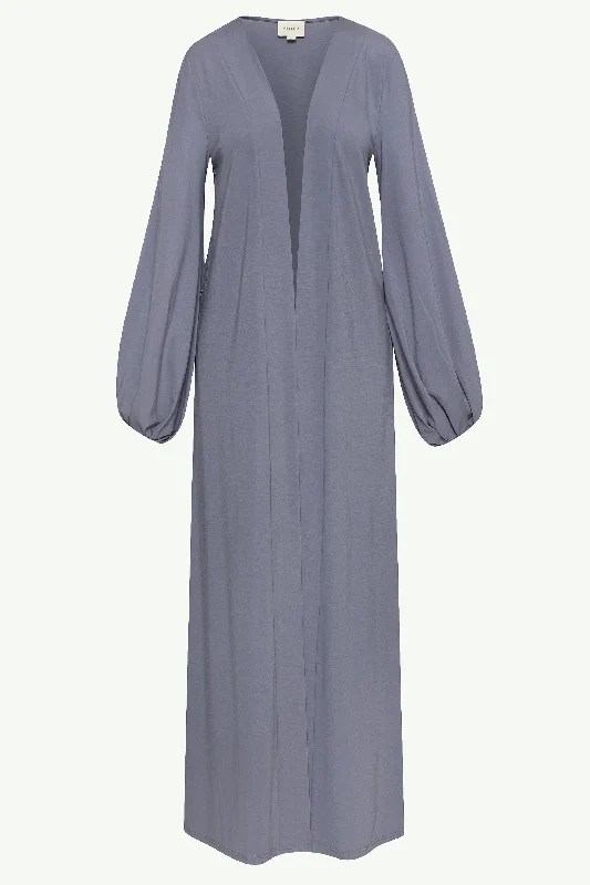 Essential Jersey Open Abaya - Denim