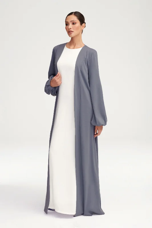 Essential Jersey Open Abaya - Denim