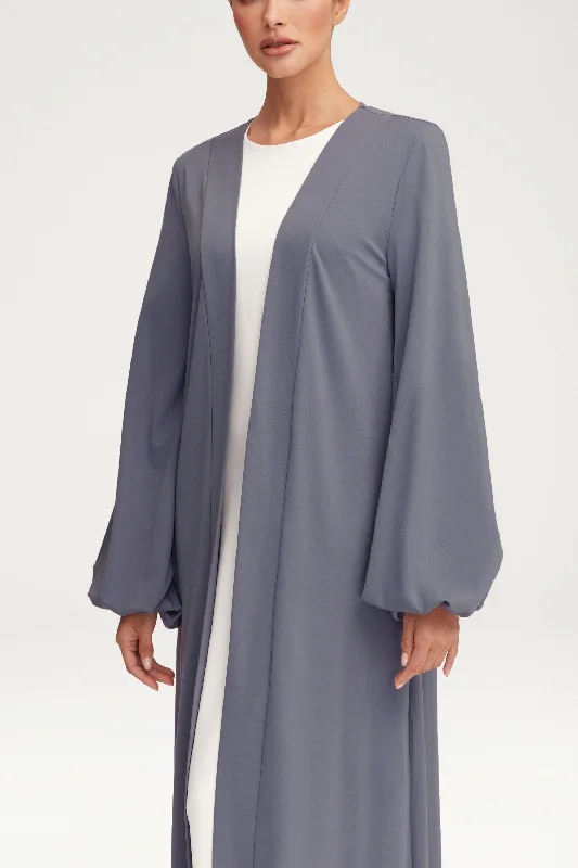 Essential Jersey Open Abaya - Denim