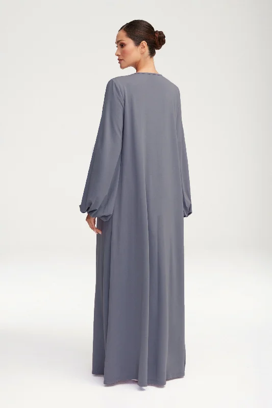 Essential Jersey Open Abaya - Denim