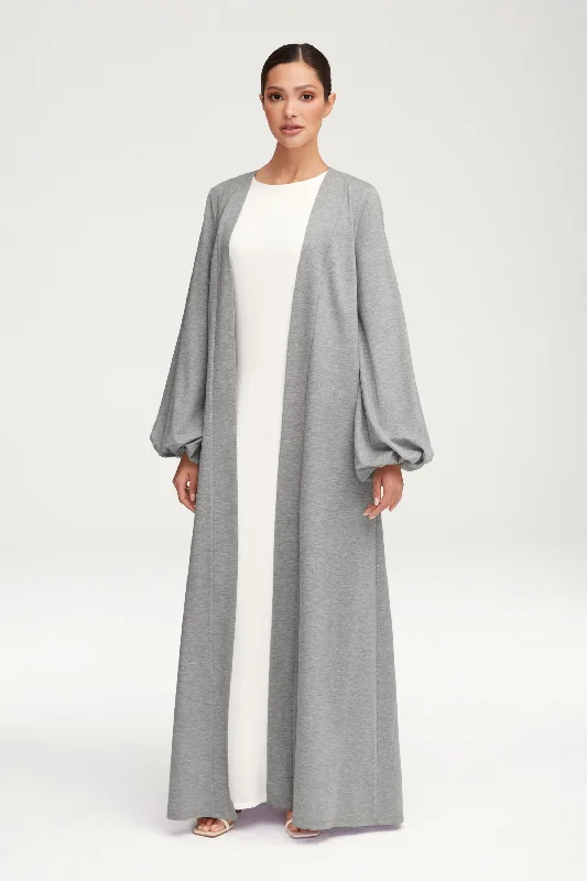 Essential Jersey Open Abaya - Heather Grey