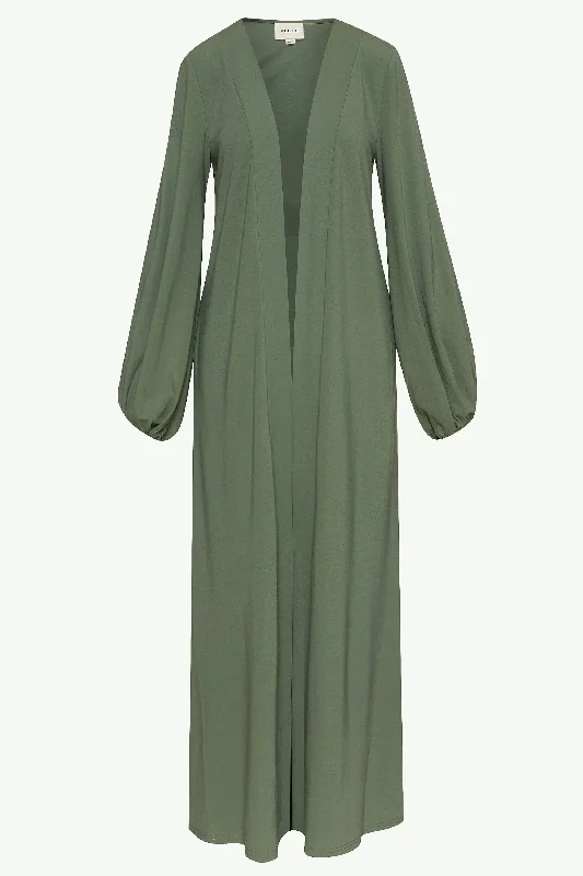 Essential Jersey Open Abaya - Sage