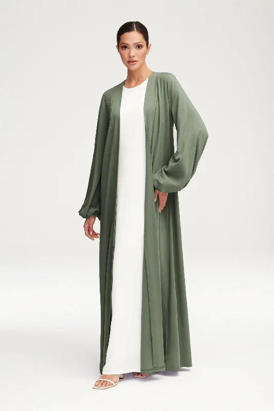 Essential Jersey Open Abaya - Sage