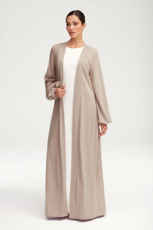 Essential Jersey Open Abaya - Stone