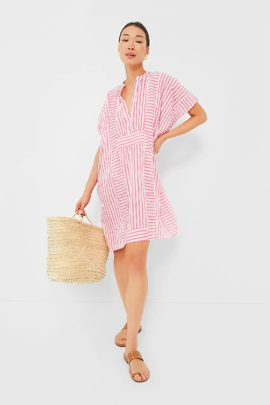 Exclusive Pink Stripe Emerson Short Caftan