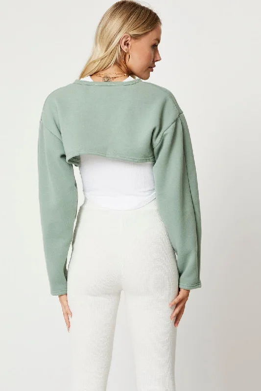 Green Micro Shrug Sweater