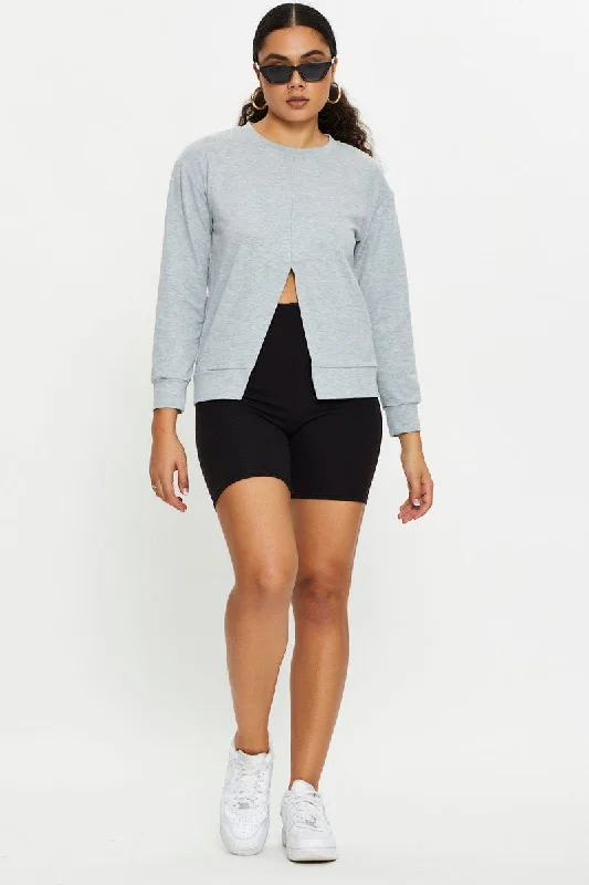 Grey Cut Out Sweater