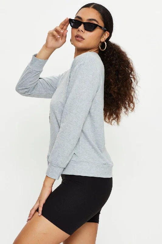 Grey Cut Out Sweater