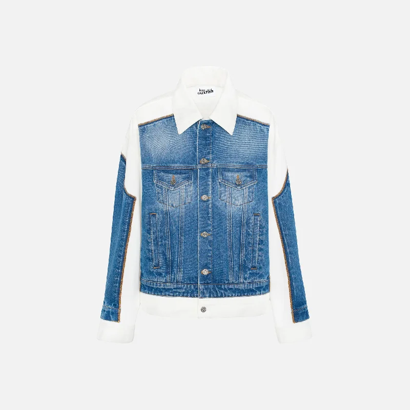 Jean Paul Gaultier Denim Jacket with Contrast Detail - Vintage Blue