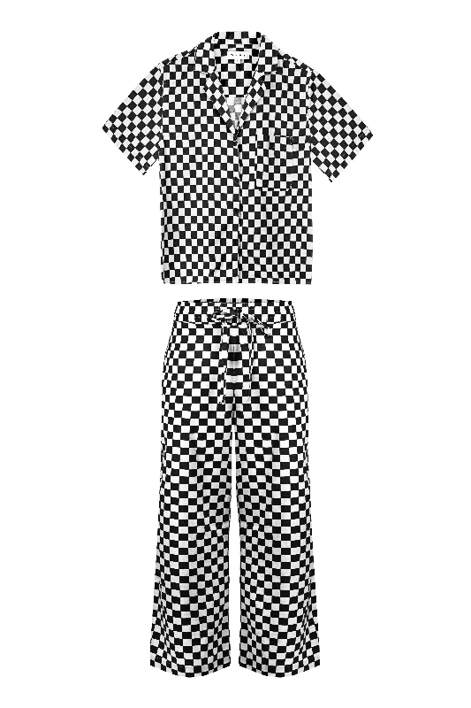 Long Lounge Set - Black Check