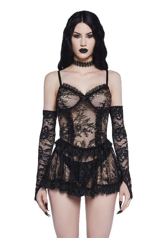 Macabre Delights Lace Teddy