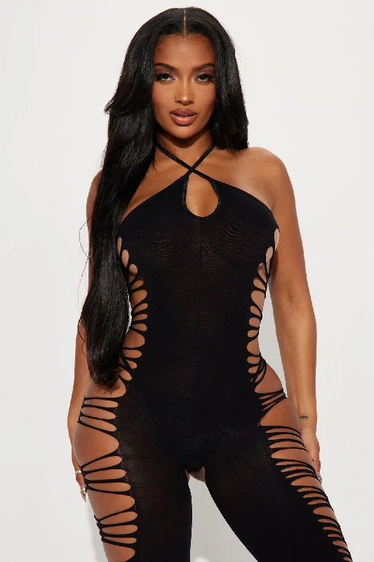 Make You Move Cutout Bodystocking - Black