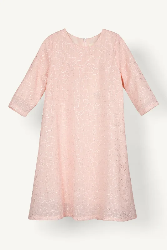 Malak Embroidered Abaya - Dusty Pink (Girls)