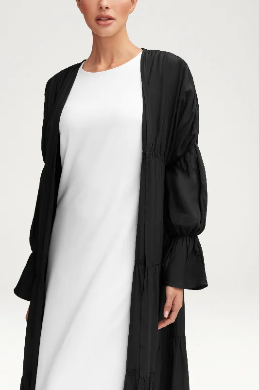 Malika Open Abaya - Black