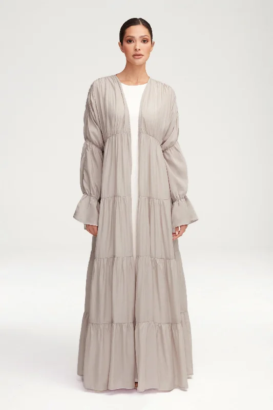 Malika Open Abaya - Cloud