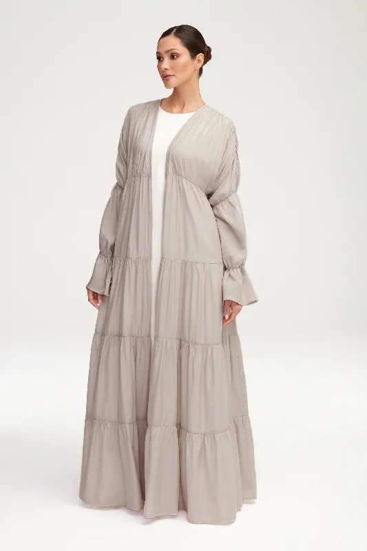 Malika Open Abaya - Cloud