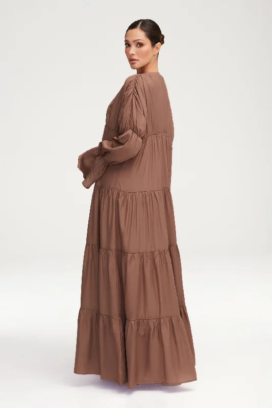 Malika Open Abaya - Pecan