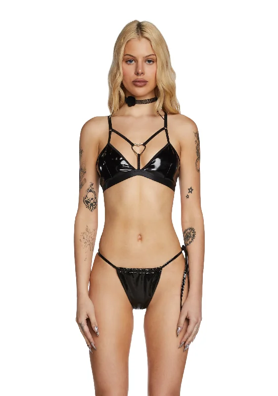 Midnight Love Bite Vinyl Bra